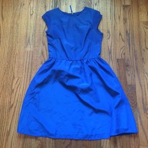 Blue back zip fit and flare dress