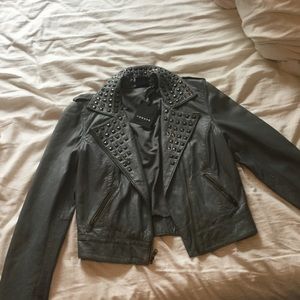 Light gray leather jacket