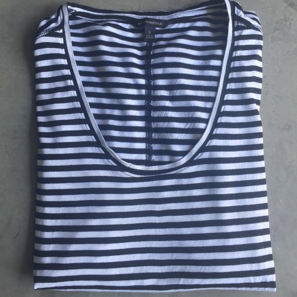 Banana Republic mini stripe long sleeve tee SZ S