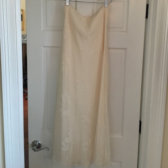 Full length cream skirt