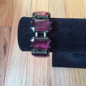 Amethyst-hued glass statement bracelet