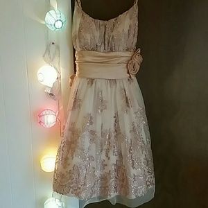 Champagne short tulle dress