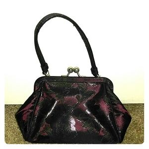 Wine colored and black small purse