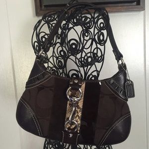 Coach Hamptons Signature Hobo Python Stripe 10287