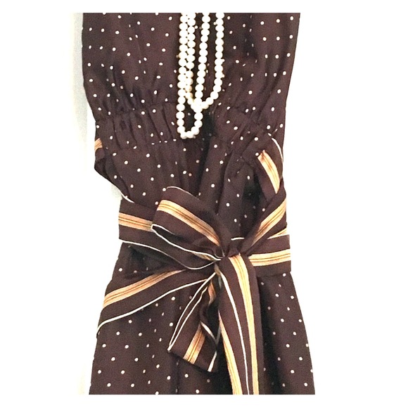 BCBG Maxazria brown halter neck dress