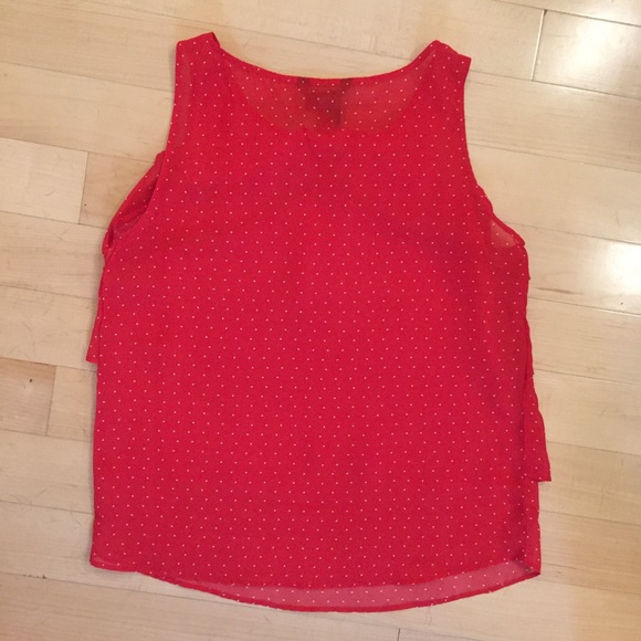 Red polka dot layered blouse - Picture 2 of 2