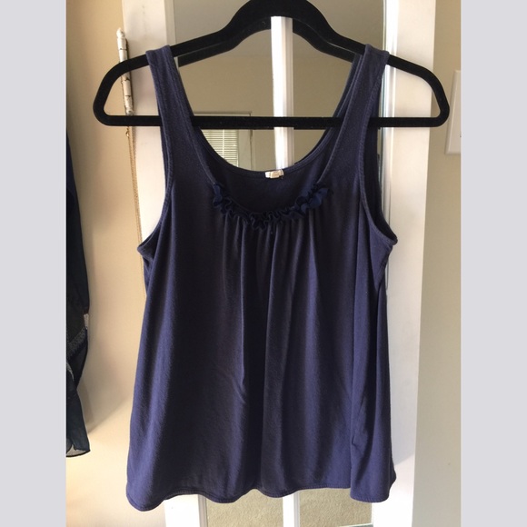 J. Crew navy tank with flower detail