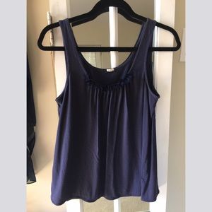 J. Crew navy tank with flower detail