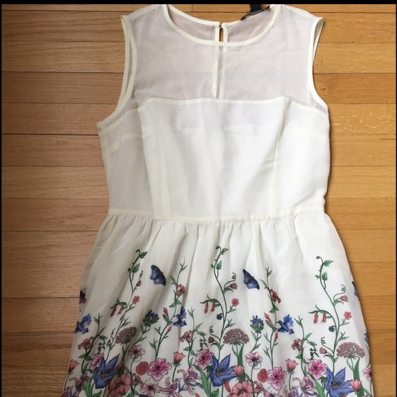 White and floral summer dress