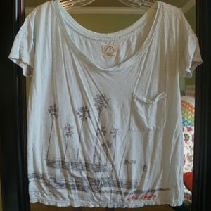 Flowy big crop top with hippie van on front