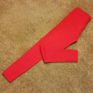 Bright Red Workout Leggings