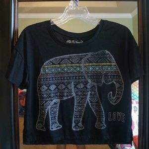 Elephant Aztec crop top by L.O.L. Vintage