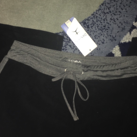 Black fleece pants w/ gray stripe - Picture 2 of 2