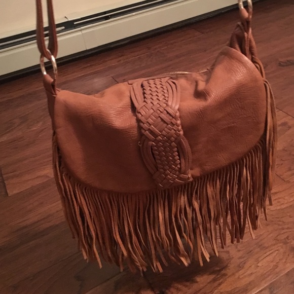 Free people fringe leather purse
