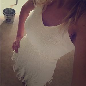 White summer dress with frills