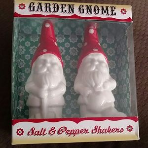 Garden gnome salt and pepper shakers.