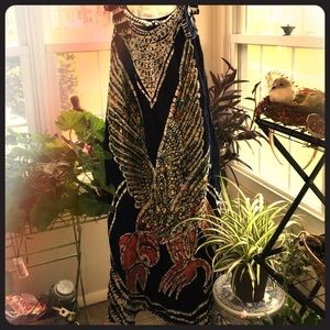 Unusual ethnic batik print maxi dress