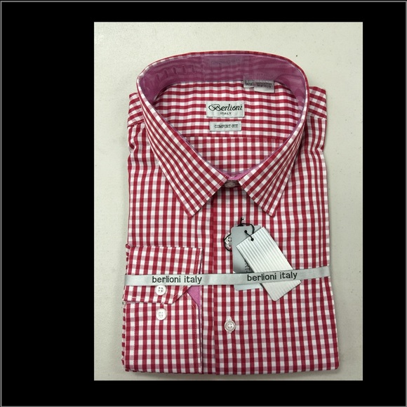 BERLIONI Italy 100% Cotton Comfort Fit  Mens Shirt