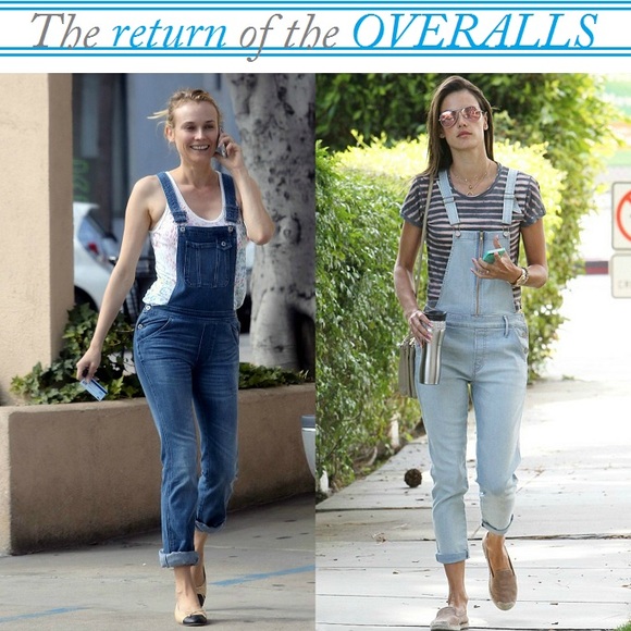 Distressed Denim Overalls