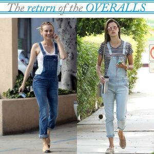 Distressed Denim Overalls