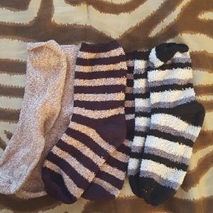 3 pairs of fuzzy, cozy socks