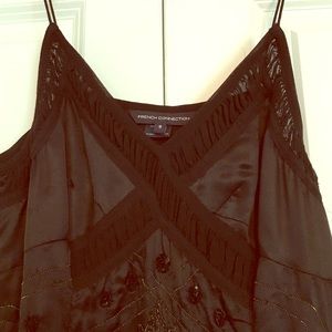 French Connection Black Silk Slip dress
