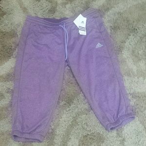Purple Adidas capri sweat pants!