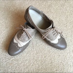 Grey Wing-Tipped Oxfords