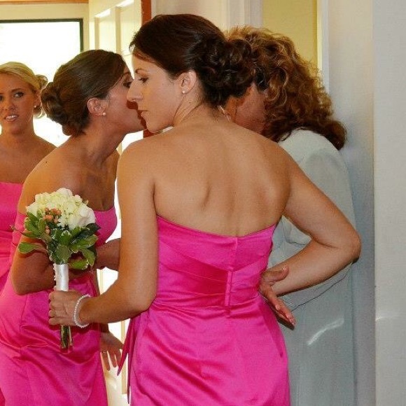 Fuchsia Alfred Angelo Bridesmaid Dress - Picture 3 of 5