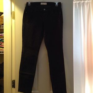 Old Navy dark gray cords in a skinny leg.