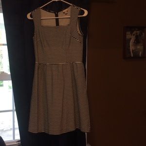 Striped black and white dress