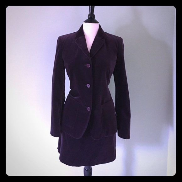 💜The Limited Deep Purple Velvet Skirt Suit💜