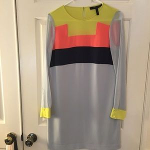 BCBG color block long-sleeve dress in size xs