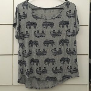 Grey tribal elephant top