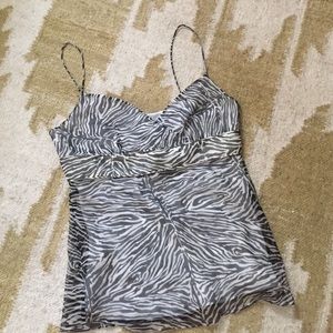 Jcrew Silk Tank Top, Zebra, Sz 4