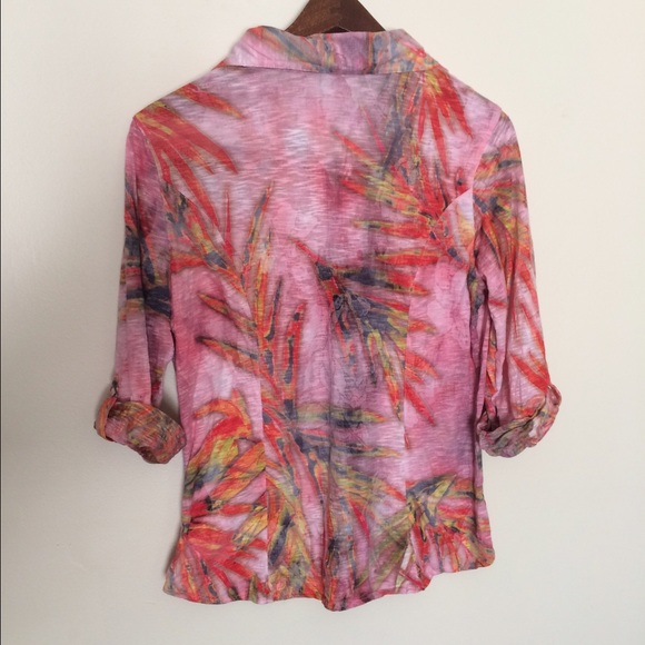 David Cline colorful palm button down too - Picture 2 of 3