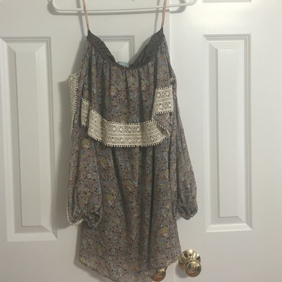 Boho off the shoulder floral dress