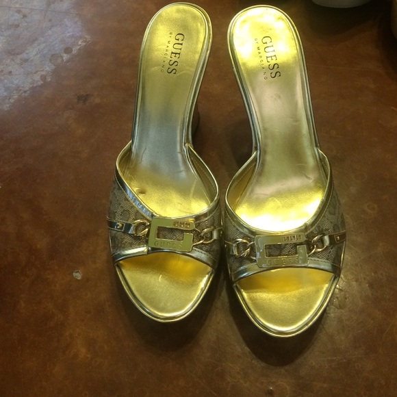 Gold guess wedges