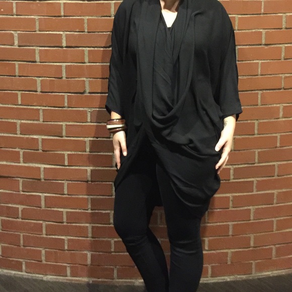 Black drappy shirt