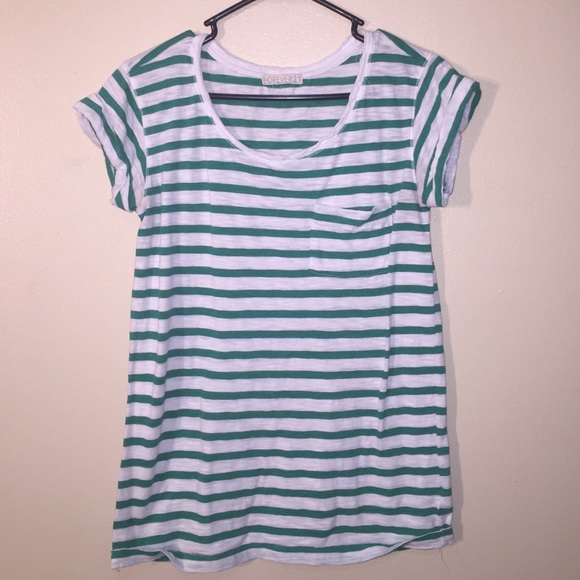 Green striped tee