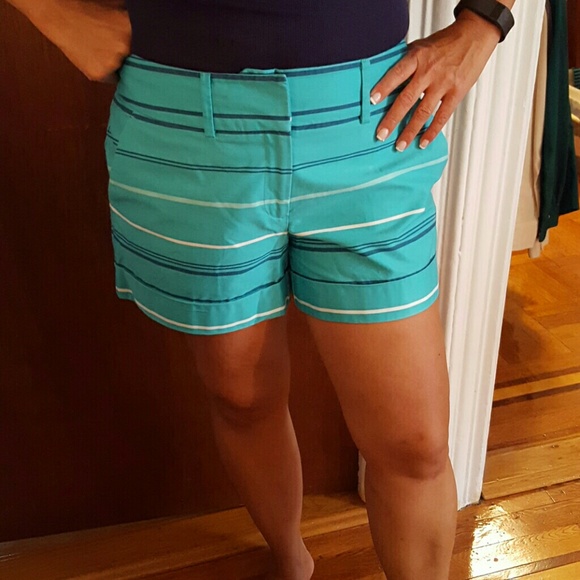 Aqua Blue Striped Shorts