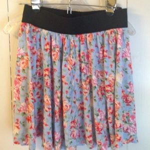 Jersey floral skater skirt