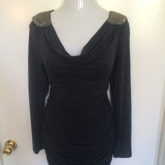Dark Grey Dress with Shoulder Detail