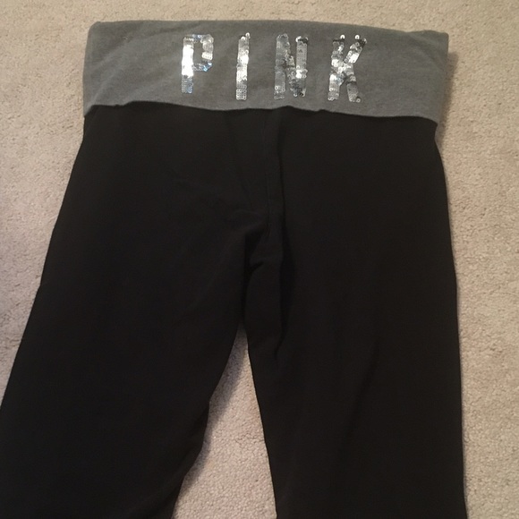 Gray Crop PINK yoga pants