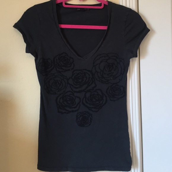 Charcoal Beaded T-shirt