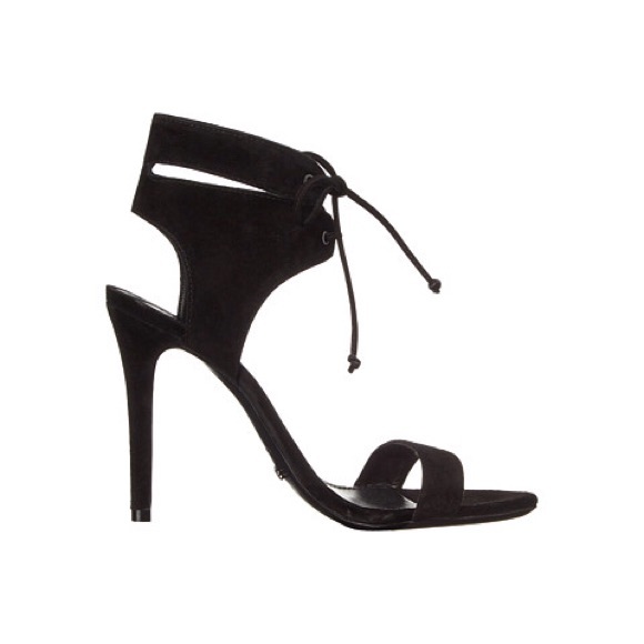 • Schutz black cut out lace up suede heels • - Picture 3 of 4