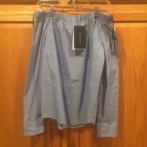 Zara pinstripe off the shoulder top