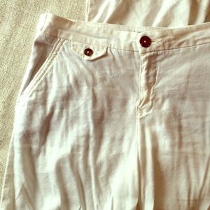 Beautiful White Linen Blend Wide Leg Pants