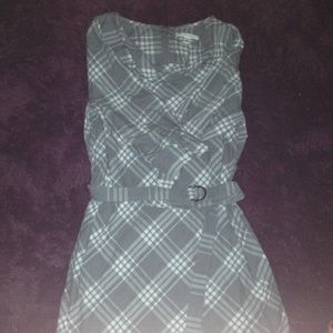 Grey plaid wiggle dress