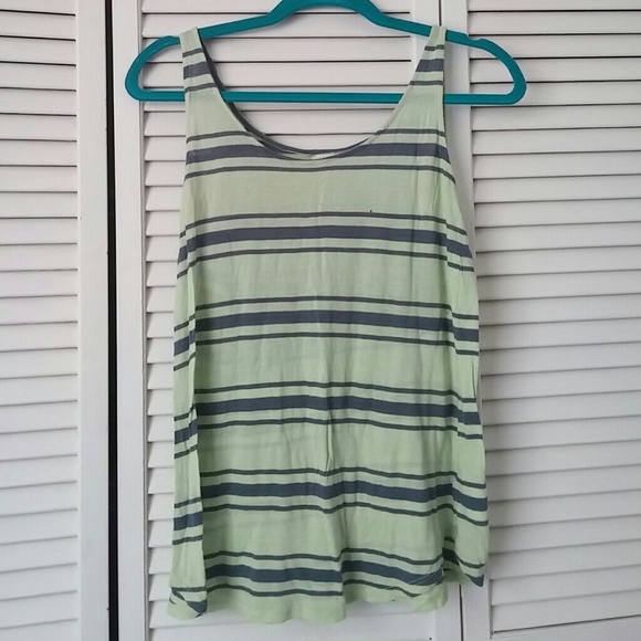 Green & Grey Striped Tank